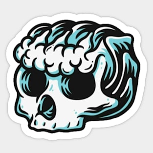 Wavy Skull Sticker